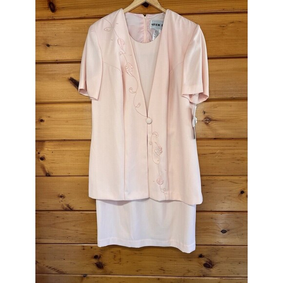 NWT Womens Studio 1 Pink Short Sleeve One Piece Blazer Dress Size 16W - Picture 1 of 7